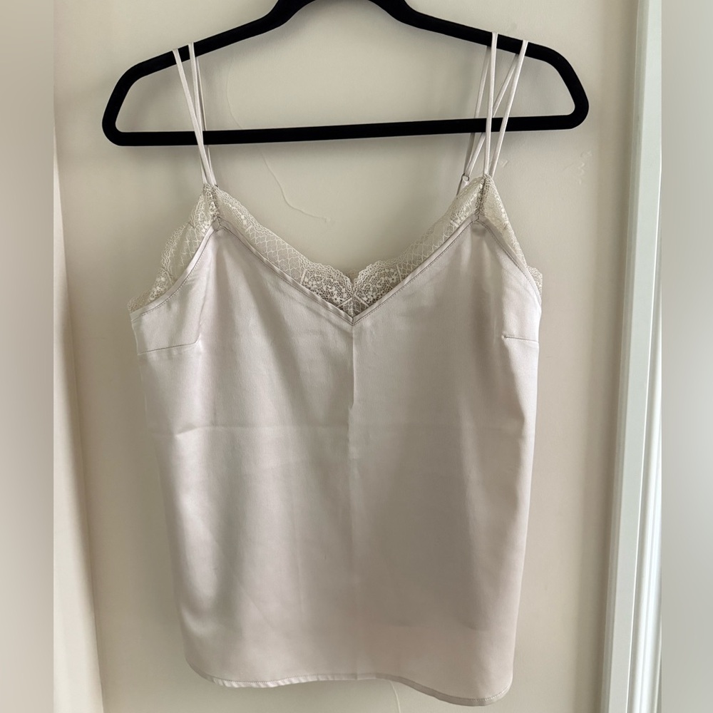 Abercrombie tan satin cami size m